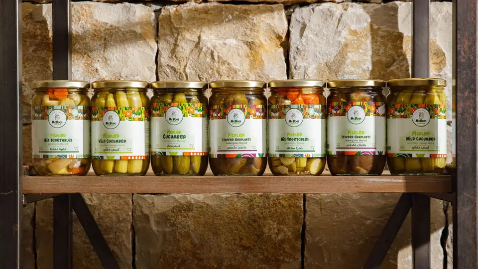 McBoos pickles and preserves on a shelf - Miskal SARL wholesale range